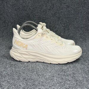 Hoka Clifton 8 Running Shoes Women's 7 Eggnog Athletic Run Training Sneakers